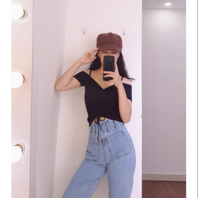 Áo rút dây mặc 2 kiểu