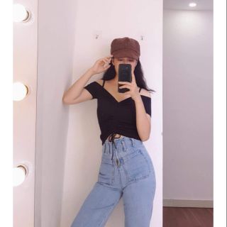 Áo rút dây mặc 2 kiểu