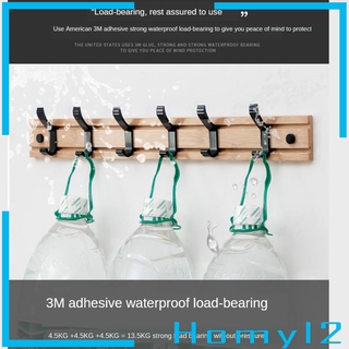 Bamboo Coat Rack Hooks Wall Mounted Robe Hat Clothes Towel Hanger