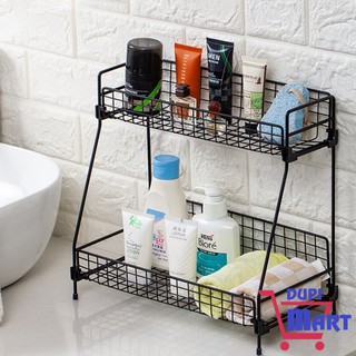 [TIỆN ÍCH] Kệ inox 2 Tầng Để Đồ Đa Năng - Kệ Đựng Gia Vị Trong Bếp Để Đổ Phòng Tắm Để Mỹ Phẩm Lắp đặt Dễ Dàng - DupiMart