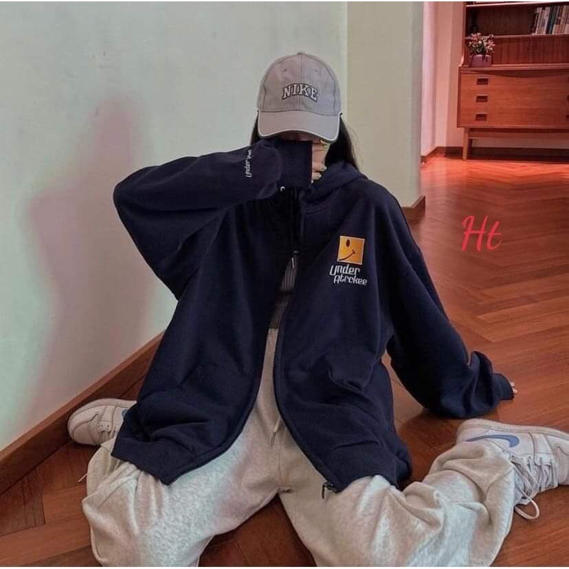 Áo Khoác Nỉ Cotton Unisex Nam Nữ Form Rộng Họa Tiết In UNDER Phong Cách Hàn Quốc Cá Tính | BigBuy360 - bigbuy360.vn