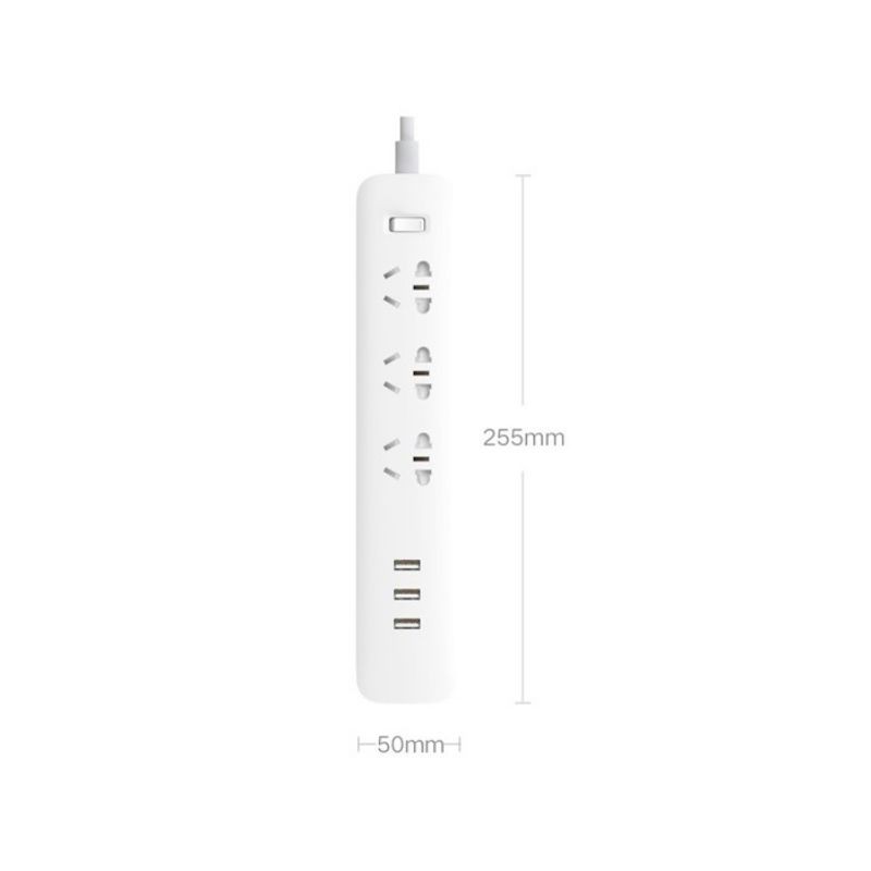 Ổ cắm 3 đầu tích hợp 3 cổng sạc nhanh USB 15W Xiaomi