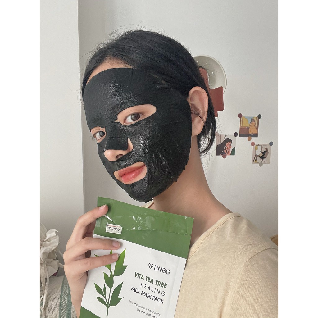 Mặt Nạ Tràm Trà BNBG Vita Tea Tree Healing Face Mask Pack Giảm Mụn Thâm Sẹo Thải Độc Da [Sản Phẩm Chính Hãng Có Hóa]