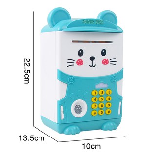 Két sắt mini dấu vân tay hình mèo dễ thương