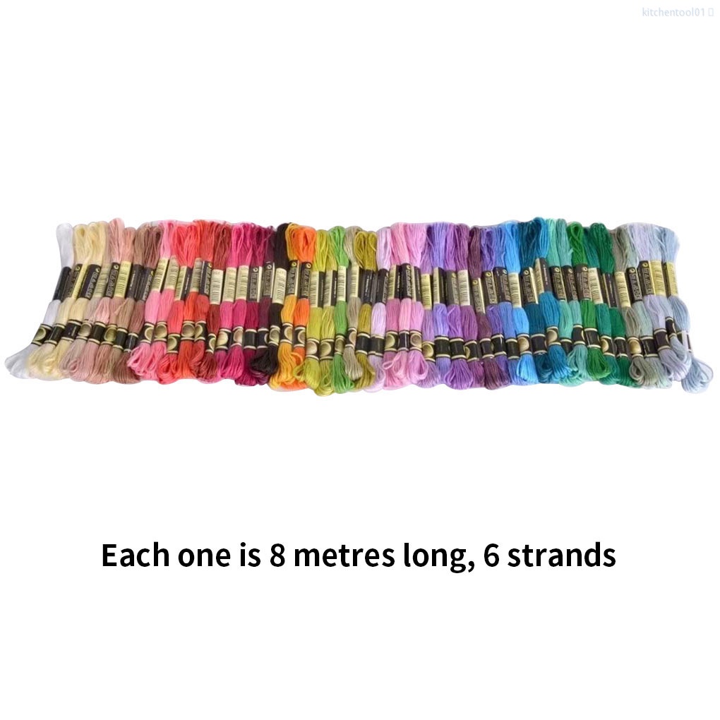 Bộ 50 chỉ thêu 6 màu chất liệu polyester cotton