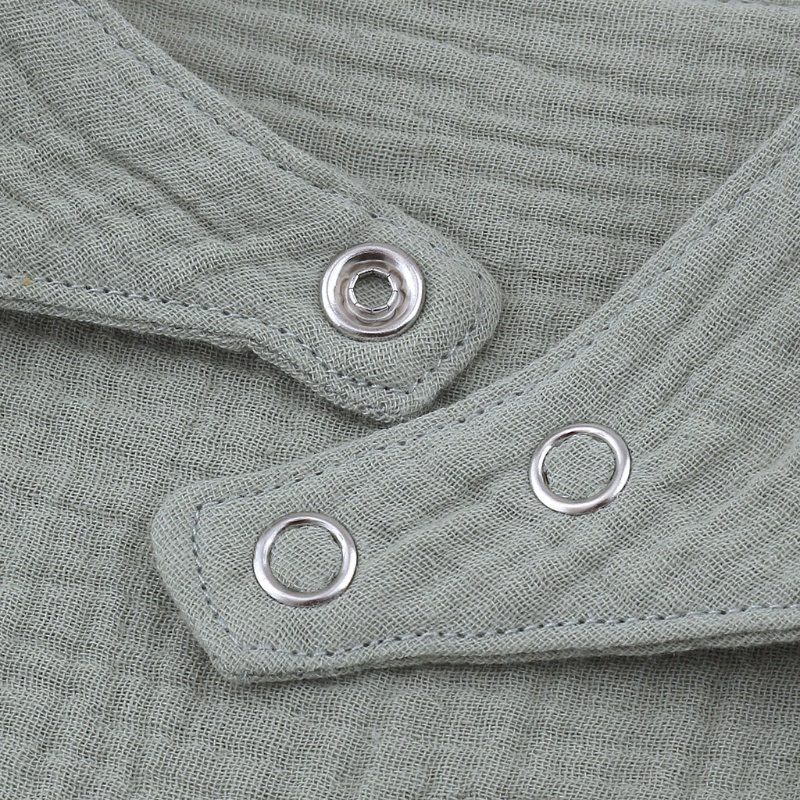 Yếm Ăn Vải Cotton Mềm Màu Trơn Đính Nơ Hình Tam Giác Dễ Thương