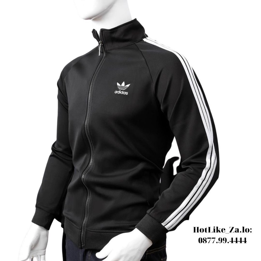 Bộ thể thao adidas nam nữ thu đông 3 sọc, quần áo thể thao co giãn 4 chiều, logo thêu sắc nét