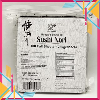 Combo 11 Gói Rong Biển Cuốn Cơm 🍇FREESHIP🍇  Sushi, kimpap loại 100 lá B Nhãn Hiệu Fresiweed Hàn Quốc (Mua 10 tặng 1)
