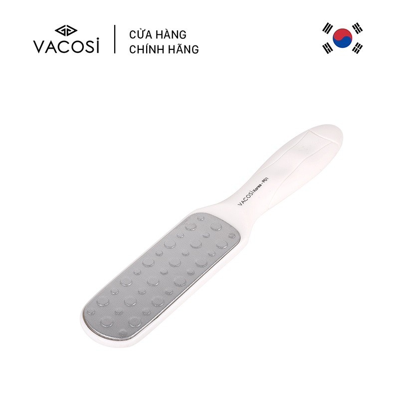 Chà Gót Chân 2 Mặt VACOSI WHITE FOOT PEELING - P01 Cán trắng, Mặt nhám và Nút Matxa