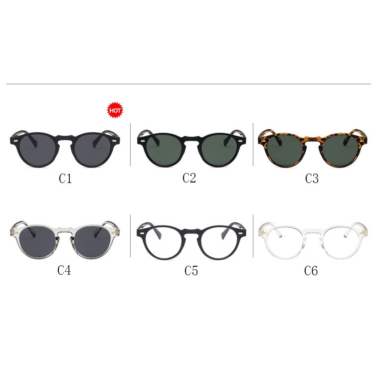 Kính râm gọng tròn nhỏ phong cách phương Tây cổ điển dành cho nam và nữ