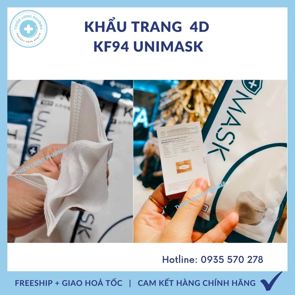 [SET 50 CÁI] Khẩu trang KF94 UNI MASK 4 lớp kháng khuẩn, kiểu dáng 4D Hàn Quốc hàng chính hãng chống bụi mịn