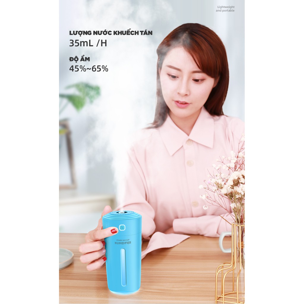 HÀNG CAO CẤP -  [ORDER] Máy xông tinh dầu phun sương tạo ẩm lọc không khí HUMIDIFIER khử mùi xe hơi ô tô phòng ngủ khách