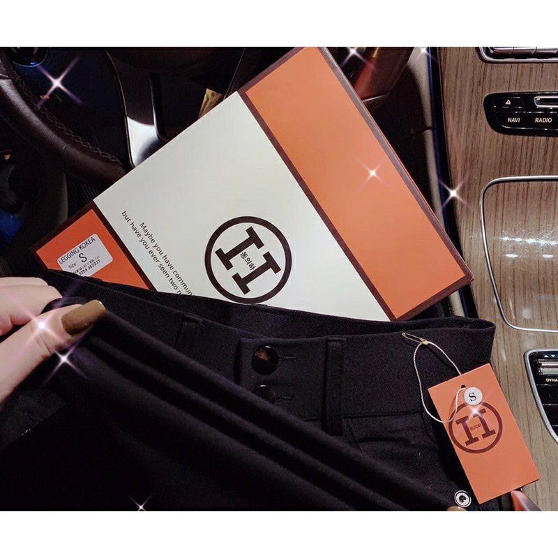 Quần Tregging cạp cao 2 cúc chất Umi hàn dày mịn - màu đen siêu tôn dáng