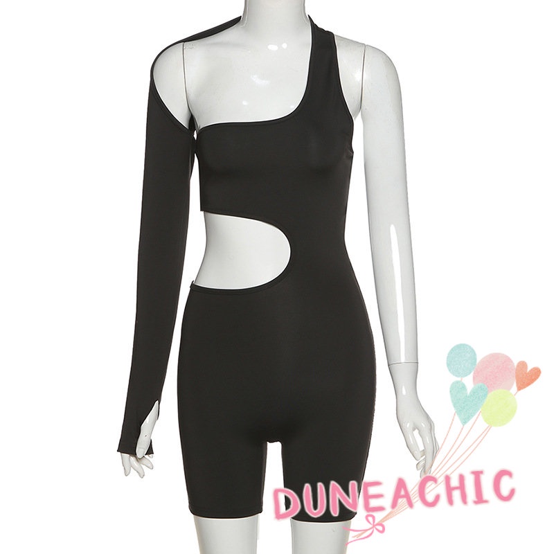 DUNEA Áo liền quần lệch vai thiết kế lệch tà quyến rũ thời trang dành cho nữ