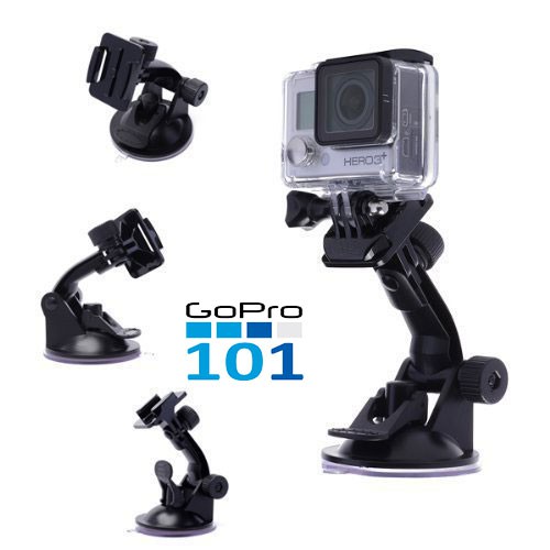 Đế Hít Kính GoPro, SJCam, Xiaomi Yi, Yi Action, Osmo - Chân Đế Gắn Kính ô tô Hút Chân Không - Gopro101 - inoxnamkim