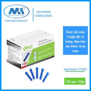 (✅Chính hãng)Kim chích máu Uright (Dùng cho máy đo tiểu đường), 100 kim/hộp