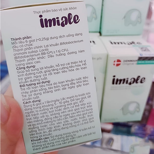 IMIALE - Men vi sinh, lợi khuẩn sống Đan Mạch, Chứa hơn 1 tỷ bào tử/ 6 giọt, hỗ trợ cải thiện tiêu hóa, tăng đề kháng
