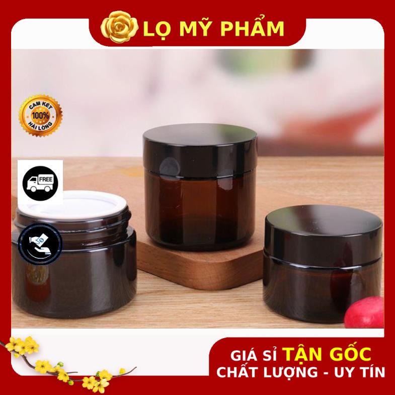 Hủ Đựng Kem ❤ GIÁ TỐT NHẤT ❤ Hủ Chiết Kem Thủy Tinh Nâu 10g,15g,20g,30g,50g,100g chiết mỹ phẩm , phụ kiện du lịch