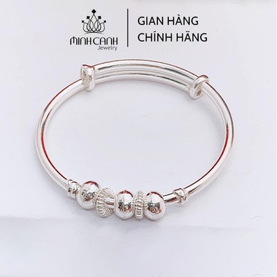Vòng Bạc Ta Trẻ Em Mix 3 Bi - Minh Canh Jewelry