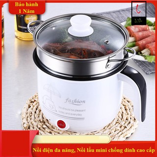 Nồi Lẩu Mini Đa Năng 2 Tầng Chống Dính Cao Cấp| Nồi Điện Mini Giá Rẻ Fashion Có Xửng Hấp Inox 304 An Toàn Cho Sức Khỏe
