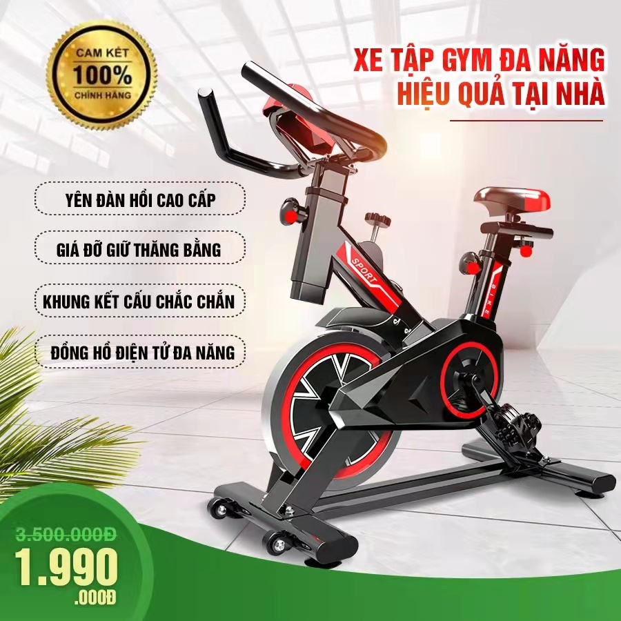 Xe đạp tập gym tại nhà JOBUR GH - 600, Xe đẹp thể dục tại nhà giá rẻ, Tặng kèm bình giữ nhiệt, bảo hành 12 tháng