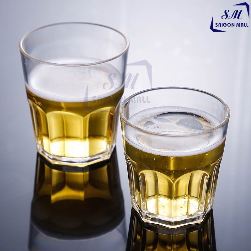 Bộ 12 cái ly thủy tinh 8 góc LÙN KH389 uống trà đá