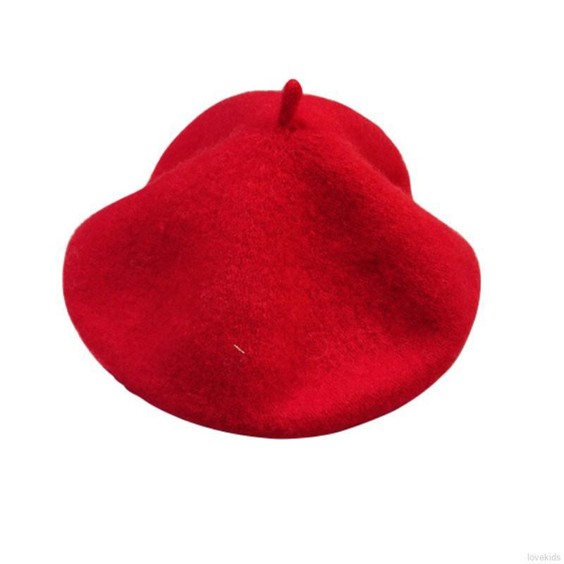 Mũ beret len màu trơn cho bé 2-5 tuổi