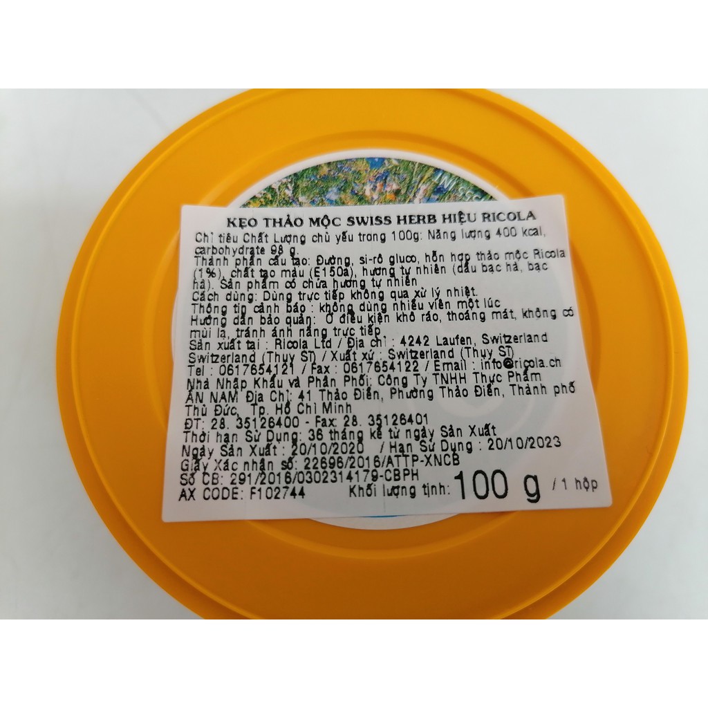 [100g – ORIGINAL HERB] Kẹo thảo mộc [Swiss] RICOLA Candy (anm-hk)