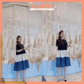 Váy bầu mùa hè - đầm bầu suông chất cotton 3 màu hàng freesize tới 70kg BN04 - Xiimom