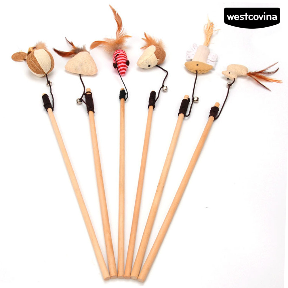 Gậy gỗ dùng chơi đùa với mèo cưng trang trí búp bê hình chuột/bí ngô/cá độc đáo
