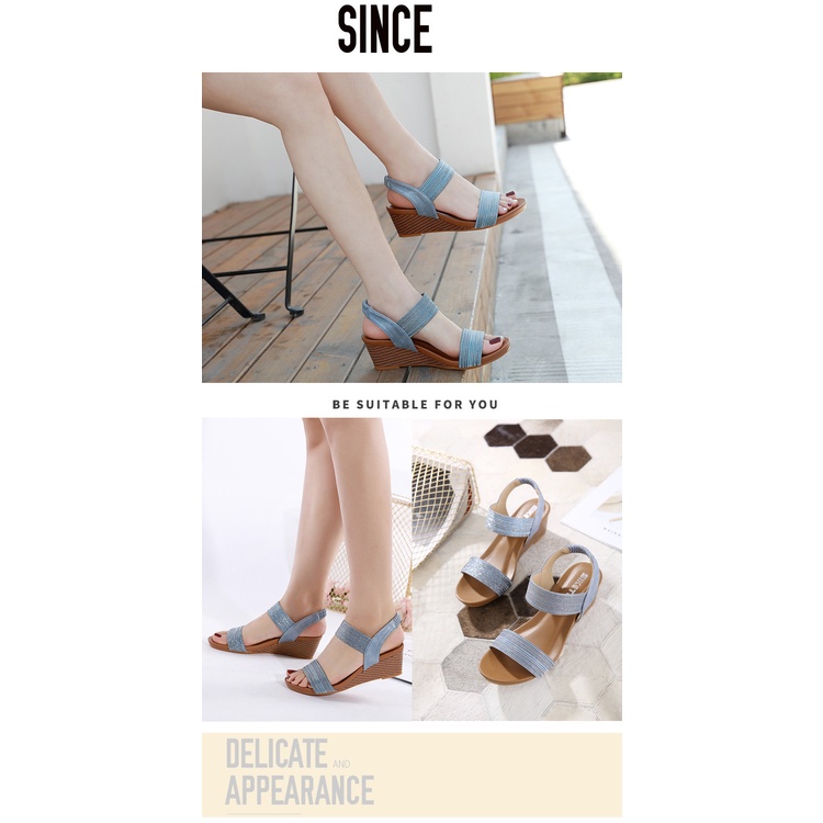 Giày Sandal Đế Xuồng Quyến Rũ Thời Trang Âu Mỹ