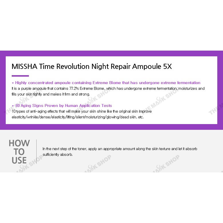 Tinh Chất Dưỡng Da Ban Đêm MISSHA Time Revolution Night Repair Ampoule 5X 50ml