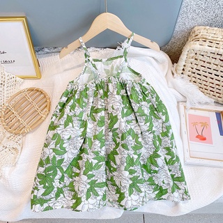 Váy maxi hoa hồng bé gái
