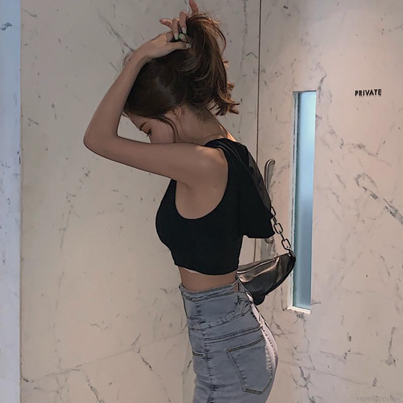 Áo tank top mũ trùm phong cách Hàn Quốc quyến rũ