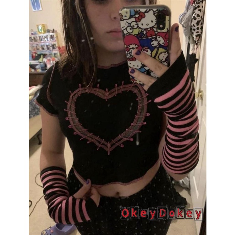 Găng tay ống dệt kim màu trơn/kẻ sọc thời trang dành cho bạn nữ