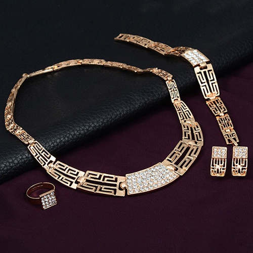 Bộ trang sức hợp kim đính đá kiểu dáng thời trang độc đáo