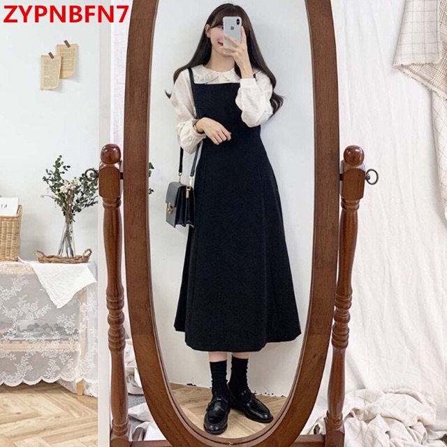 (Order) VÁY YẾM DÂY DÁNG XOÈ A STYLE ULZZANG HÀN QUỐC MÙA THU