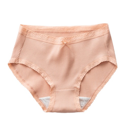 Quần lót Nữ Cotton Gân Tăm Viền Ren Kháng Khuẩn Mã QLCT050 Màu Nâu Size M