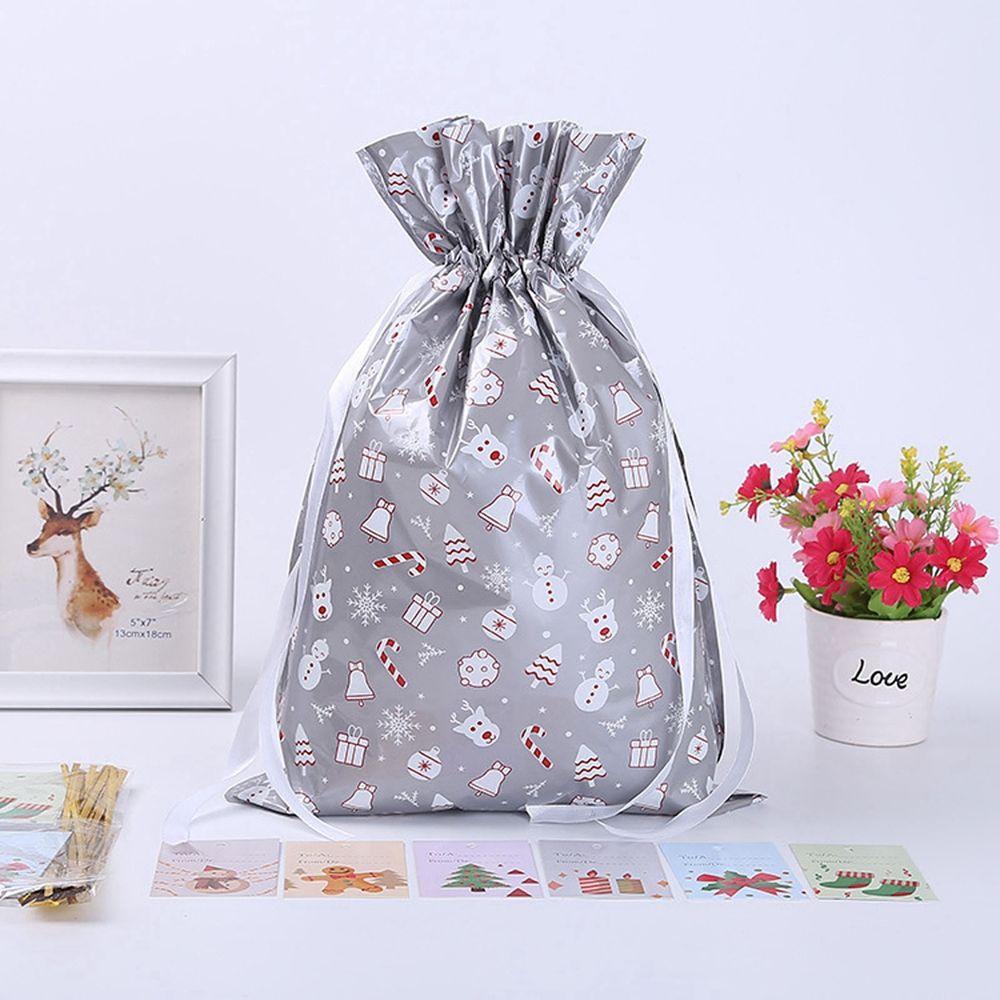 Set 5 Túi Giấy Nhôm Đựng Bánh Quy Họa Tiết Giáng Sinh