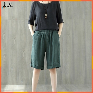 Quần Short Ống Rộng Lưng Thun Cho Nữ