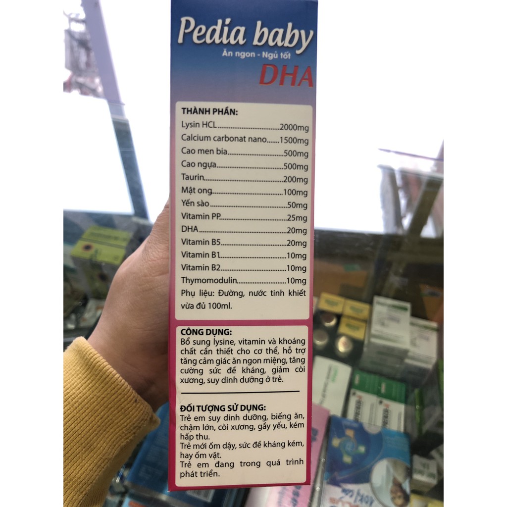 Siro Ăn Ngon Ngủ Ngon Pedia baby - Ăn ngon ngủ tốt, tăng hấp thu dưỡng chất, bồi bổ cơ thể - Yến sào, sữa non, ngân nhĩ.