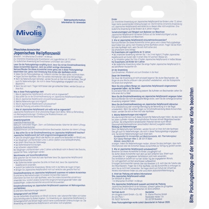 TINH DẦU BẠC HÀ - Mivolis 🇩🇪