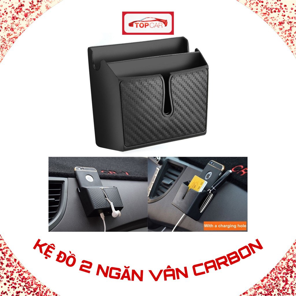 Hộp Đựng Đồ 2 Ngăn Đa Năng Cho Xe Hơi | Đựng Điện Thoại, Gói Thuốc Lá. Thẻ Xe