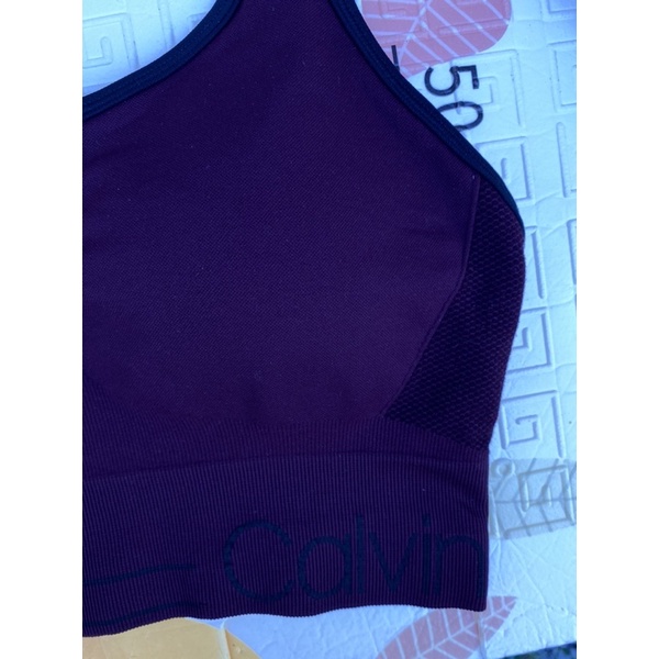 Áo lót thể thao Sport Bra Calvin Klein mận size S M