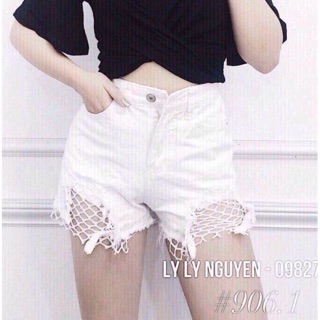 Quần shorts phối lưới
