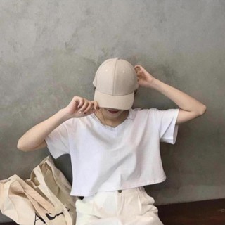 Áo CROPTOP Nữ hở eo cổ tim/cổ tròn trơn