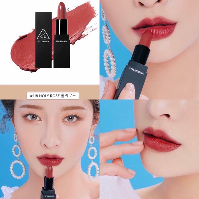 SON 3CE VỎ ĐEN MATTE LIP COLOR