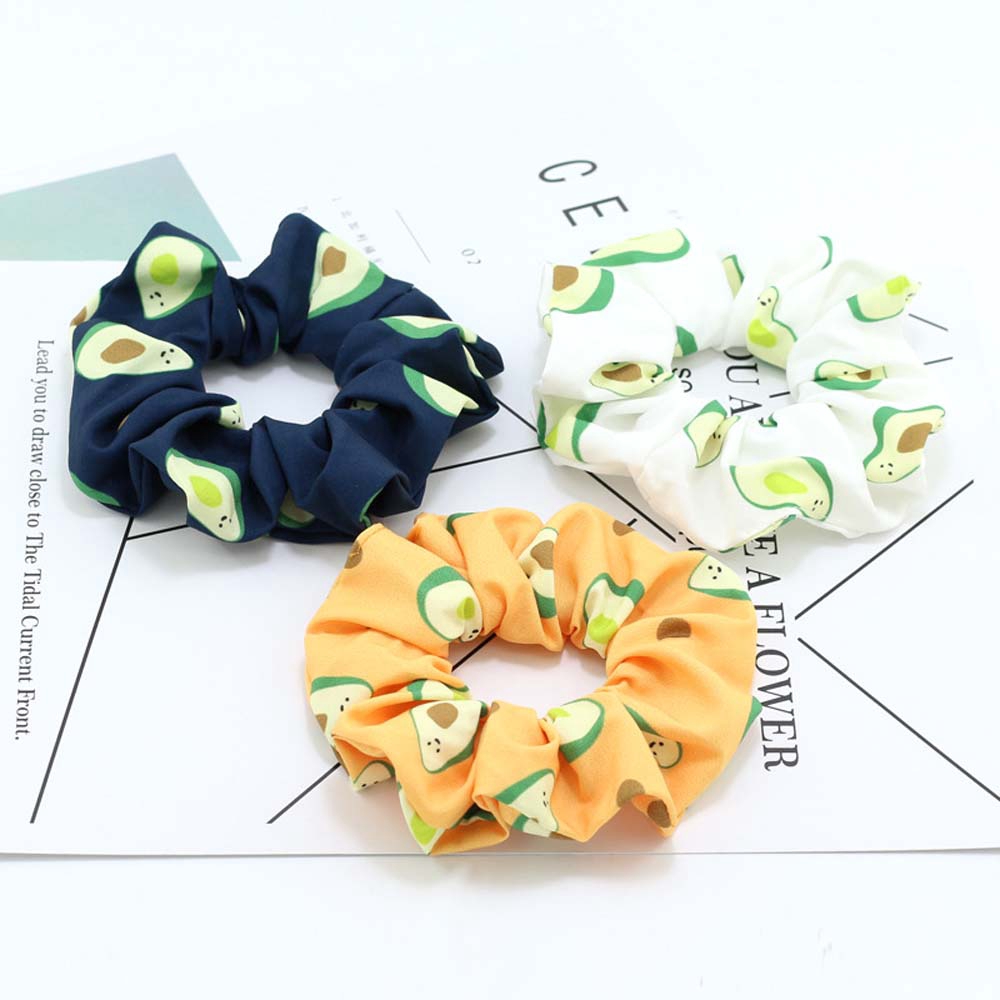 Dây buộc tóc co giãn họa tiết quả bơ xinh xắn đáng yêu cho nữ