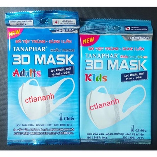 Lẻ 1 túi 1 chiếc khẩu trang 3d mask tanaphar đã tiệt trùng