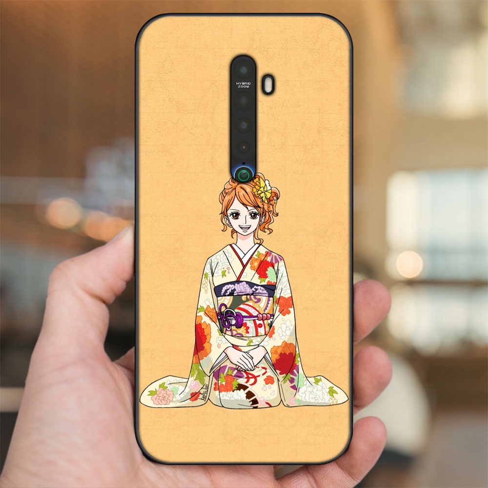 Ốp lưng Oppo Reno 2 viền đen in hình Nami One Piece Đảo Hải Tặc